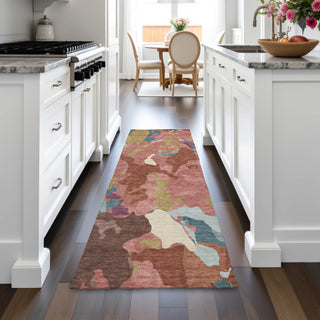 Piper Looms Chantille Modern ACN2161 Pink Machine Washable Area Rug Runner Lifestyle Image Feature