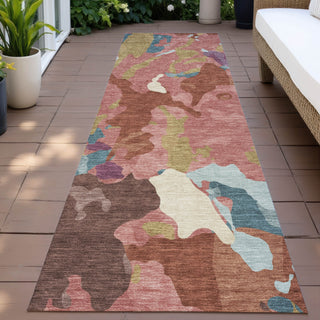 Piper Looms Chantille Modern ACN2161 Pink Machine Washable Area Rug Runner Outdoor Lifestyle Image Feature