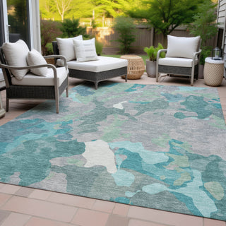 Piper Looms Chantille Modern ACN2161 Taupe Machine Washable Area Rug Outdoor Lifestyle Image Feature