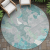 Piper Looms Chantille Modern ACN2161 Taupe Machine Washable Area Rug Round Outdoor Lifestyle Image Feature