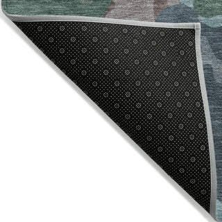 Piper Looms Chantille Modern ACN2161 Teal Machine Washable Area Rug Backing Image
