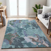 Piper Looms Chantille Modern ACN2161 Teal Machine Washable Area Rug Lifestyle Image Feature
