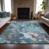 Piper Looms Chantille Modern ACN2161 Teal Machine Washable Area Rug Lifestyle Image Feature