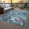 Piper Looms Chantille Modern ACN2161 Teal Machine Washable Area Rug Outdoor Lifestyle Image Feature