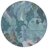 Piper Looms Chantille Modern ACN2161 Teal Machine Washable Area Rug Round Main Image