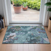 Piper Looms Chantille Modern ACN2161 Teal Machine Washable Area Rug Scatter Lifestyle Image Feature