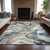 Piper Looms Chantille Modern ACN2162 Denim Machine Washable Area Rug Lifestyle Image Feature
