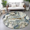 Piper Looms Chantille Modern ACN2162 Denim Machine Washable Area Rug Round Lifestyle Image Feature