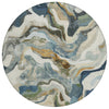 Piper Looms Chantille Modern ACN2162 Denim Machine Washable Area Rug Round Main Image