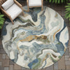 Piper Looms Chantille Modern ACN2162 Denim Machine Washable Area Rug Round Outdoor Lifestyle Image Feature