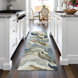 Piper Looms Chantille Modern ACN2162 Denim Machine Washable Area Rug Runner Lifestyle Image Feature