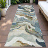 Piper Looms Chantille Modern ACN2162 Denim Machine Washable Area Rug Runner Outdoor Lifestyle Image Feature