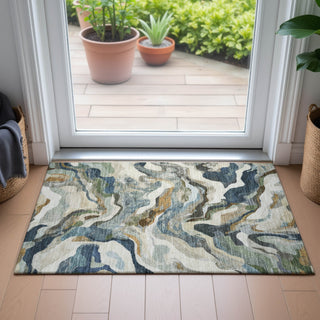 Piper Looms Chantille Modern ACN2162 Denim Machine Washable Area Rug Scatter Lifestyle Image Feature
