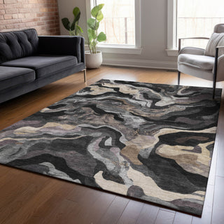 Piper Looms Chantille Modern ACN2162 Granite Machine Washable Area Rug Lifestyle Image Feature