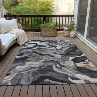 Piper Looms Chantille Modern ACN2162 Granite Machine Washable Area Rug Outdoor Lifestyle Image Feature