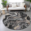 Piper Looms Chantille Modern ACN2162 Granite Machine Washable Area Rug Round Lifestyle Image Feature