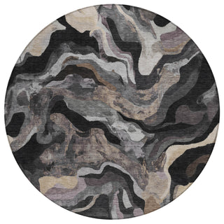 Piper Looms Chantille Modern ACN2162 Granite Machine Washable Area Rug Round Main Image