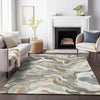 Piper Looms Chantille Modern ACN2162 Khaki Machine Washable Area Rug Lifestyle Image Feature