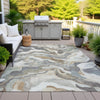 Piper Looms Chantille Modern ACN2162 Khaki Machine Washable Area Rug Outdoor Lifestyle Image Feature