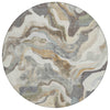 Piper Looms Chantille Modern ACN2162 Khaki Machine Washable Area Rug Round Main Image