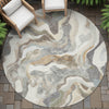 Piper Looms Chantille Modern ACN2162 Khaki Machine Washable Area Rug Round Outdoor Lifestyle Image Feature