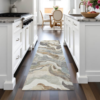 Piper Looms Chantille Modern ACN2162 Khaki Machine Washable Area Rug Runner Lifestyle Image Feature
