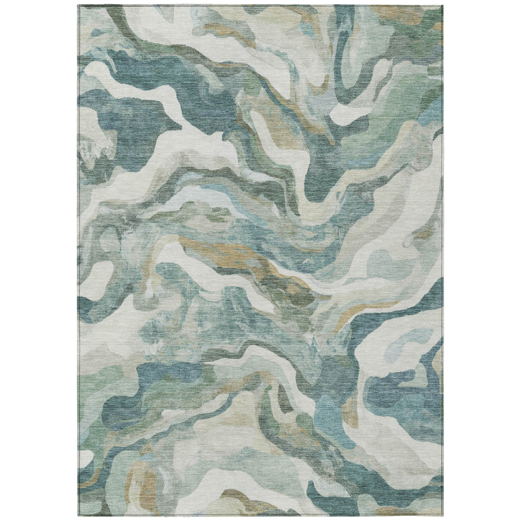 Piper Looms Chantille Modern ACN2162 Teal Machine Washable Area Rug main image