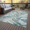 Piper Looms Chantille Modern ACN2162 Teal Machine Washable Area Rug Outdoor Lifestyle Image Feature