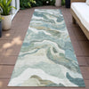 Piper Looms Chantille Modern ACN2162 Teal Machine Washable Area Rug Runner Outdoor Lifestyle Image Feature