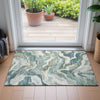 Piper Looms Chantille Modern ACN2162 Teal Machine Washable Area Rug Scatter Lifestyle Image Feature