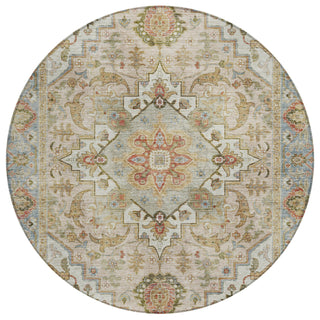 Piper Looms Chantille Global ACN2163 Beige Machine Washable Area Rug Round Main Image