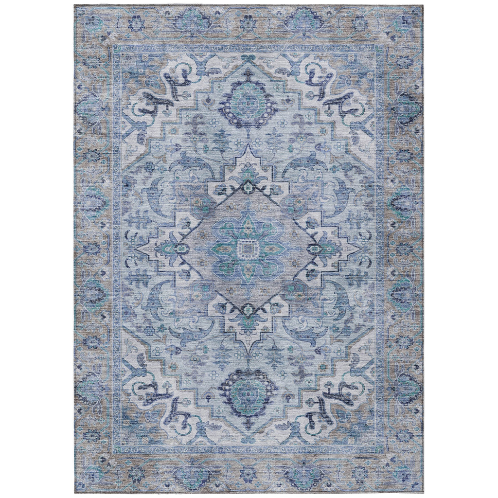 Piper Looms Chantille Global ACN2163 Blue Machine Washable Area Rug main image