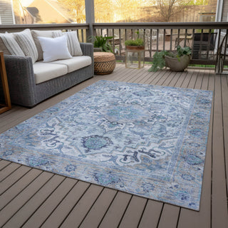 Piper Looms Chantille Global ACN2163 Blue Machine Washable Area Rug Outdoor Lifestyle Image Feature