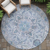 Piper Looms Chantille Global ACN2163 Blue Machine Washable Area Rug Round Outdoor Lifestyle Image Feature