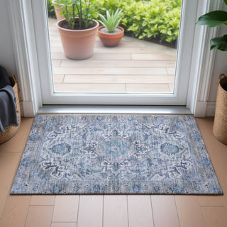 Piper Looms Chantille Global ACN2163 Blue Machine Washable Area Rug Scatter Lifestyle Image Feature