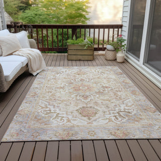 Piper Looms Chantille Global ACN2163 Coral Machine Washable Area Rug Outdoor Lifestyle Image Feature