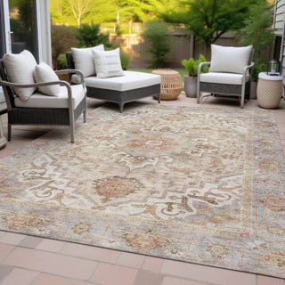 Piper Looms Chantille Global ACN2163 Coral Machine Washable Area Rug Outdoor Lifestyle Image Feature