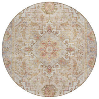 Piper Looms Chantille Global ACN2163 Coral Machine Washable Area Rug Round Main Image
