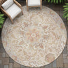 Piper Looms Chantille Global ACN2163 Coral Machine Washable Area Rug Round Outdoor Lifestyle Image Feature