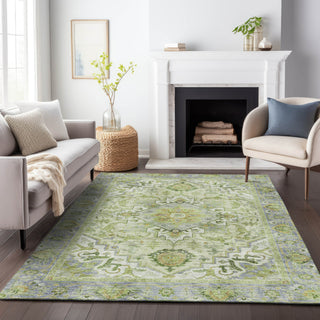 Piper Looms Chantille Global ACN2163 Green Machine Washable Area Rug Lifestyle Image Feature