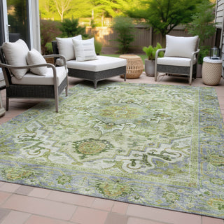 Piper Looms Chantille Global ACN2163 Green Machine Washable Area Rug Outdoor Lifestyle Image Feature