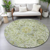 Piper Looms Chantille Global ACN2163 Green Machine Washable Area Rug Round Lifestyle Image Feature