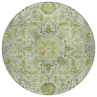 Piper Looms Chantille Global ACN2163 Green Machine Washable Area Rug Round Main Image