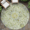 Piper Looms Chantille Global ACN2163 Green Machine Washable Area Rug Round Outdoor Lifestyle Image Feature