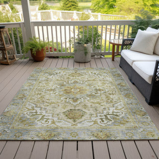 Piper Looms Chantille Global ACN2163 Khaki Machine Washable Area Rug Outdoor Lifestyle Image Feature