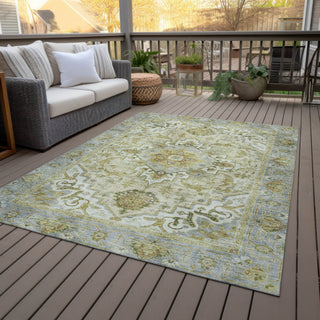 Piper Looms Chantille Global ACN2163 Khaki Machine Washable Area Rug Outdoor Lifestyle Image Feature