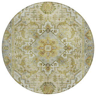 Piper Looms Chantille Global ACN2163 Khaki Machine Washable Area Rug Round Main Image