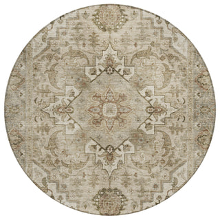 Piper Looms Chantille Global ACN2164 Beige Machine Washable Area Rug Round Main Image