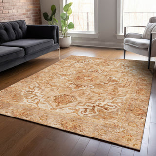 Piper Looms Chantille Global ACN2164 Copper Machine Washable Area Rug Lifestyle Image Feature
