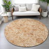 Piper Looms Chantille Global ACN2164 Copper Machine Washable Area Rug Round Lifestyle Image Feature